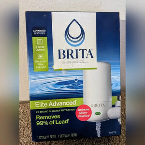 Brita Elite Faucet‎ Water Filtration Mount System White 2 Filters NIOB
